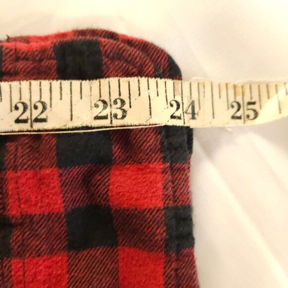 J Crew Mens Small Red Black Plaid Flannel Slim Fit Button Down Up Outdoor Shirt - Picture 5 of 7